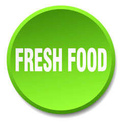 fresh food green round flat isolated push button