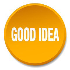good idea orange round flat isolated push button