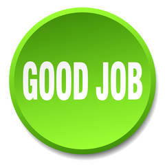 good job green round flat isolated push button