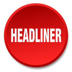 headliner red round flat isolated push button