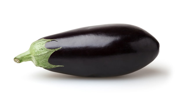 Eggplant isolated on white background with clipping path