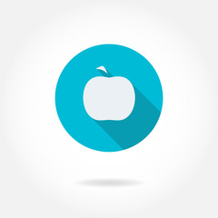 Apple icon in flat style. Vector illustration.