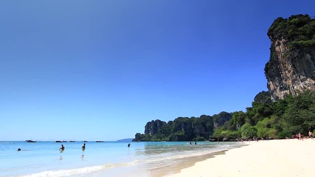 
00:01 | 00:21
1&times;

Beautiful Thai Beach. Railey Beach near Krabi. People on the Beach.