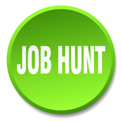 job hunt green round flat isolated push button