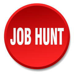 job hunt red round flat isolated push button