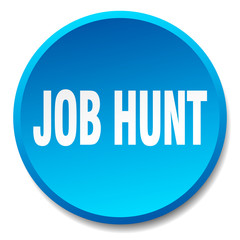 job hunt blue round flat isolated push button
