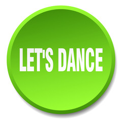 let's dance green round flat isolated push button