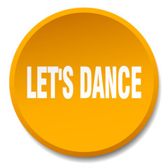 let's dance orange round flat isolated push button