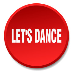 let's dance red round flat isolated push button