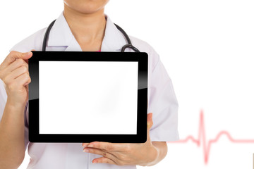 Doctor holding tablet
