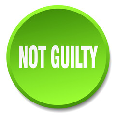 not guilty green round flat isolated push button