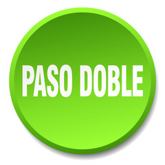 paso doble green round flat isolated push button