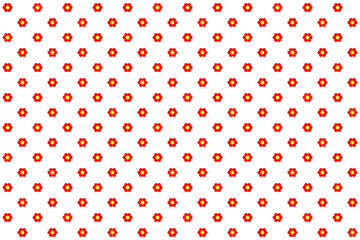 Weißer Hintergrund mit rot gelbem Blütenmuster