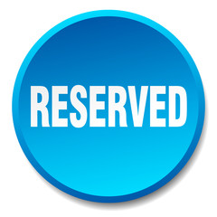 reserved blue round flat isolated push button