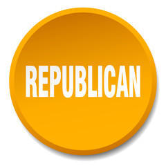 republican orange round flat isolated push button
