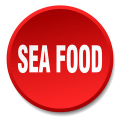 sea food red round flat isolated push button