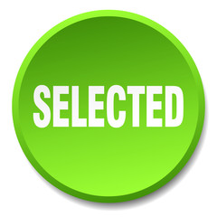 selected green round flat isolated push button