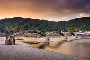 Fotobehang Kintai Brug Iwakuni-brug in Japan