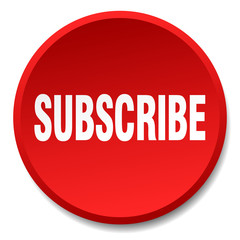 subscribe red round flat isolated push button