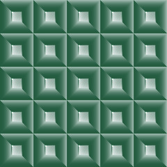 Vector abstract squares colorful background illustration. The plastic squares with highlights on faces. Seamless texture. Deep green.