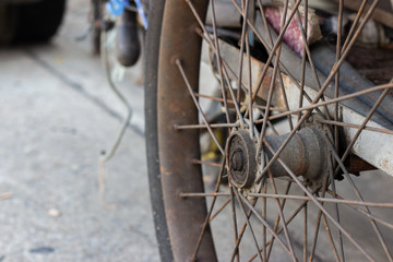 Fototapeta premium Old bicycle wheel