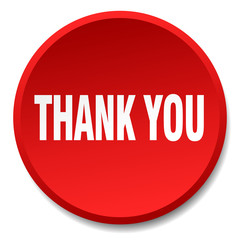 thank you red round flat isolated push button