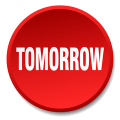 tomorrow red round flat isolated push button
