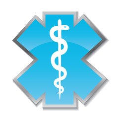 Abstract medical background with caduceus medical symbol.