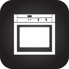 Oven electronic sign simple icon on background