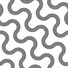 Seamless Wave and Stripe Pattern