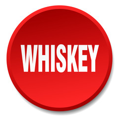 whiskey red round flat isolated push button
