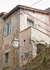 Fototapeta na wymiar An alley in the medieval village of Calcata , Lazio Italy