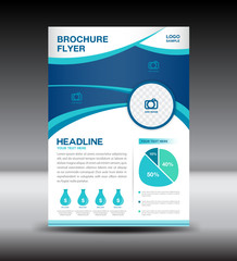 Blue Vector flyer template design for business