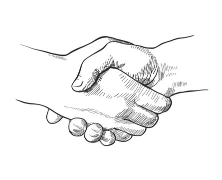 Hand Drawn Sketch Illustration Of A Handshake