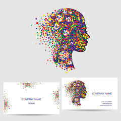 Vector icon design logo element with business card template