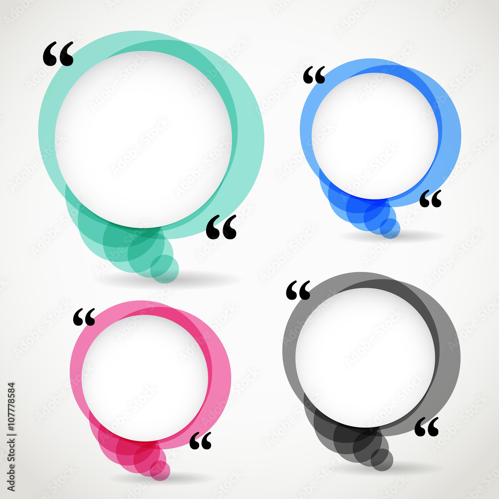 Aufkleber abstract color speech clouds collection. quote layout