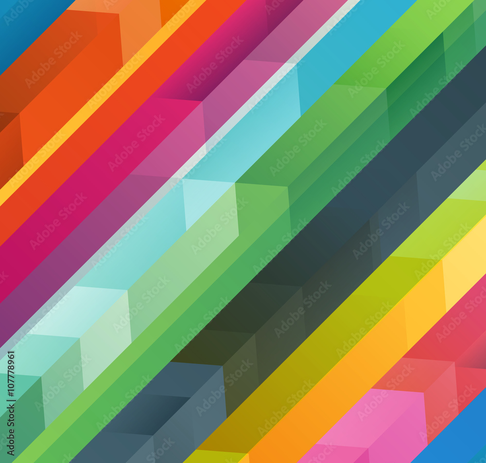 Aufkleber Abstract vector background of different color arrows. Design con