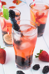 Citrus, berries, mint infused water.