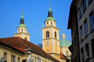 Fototapeta na wymiar St. Nicholas Cathedral, Ljubljana, Slovenia