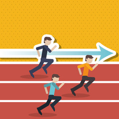 Winner and businessman design, vector illustration