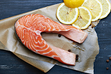 salmon fish with lemon and pepper