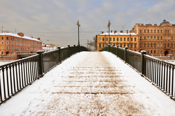 Fototapeta premium Krasnoarmeisky bridge over Fontanka, St Petersburg, Russia