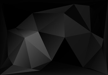 Black and White Abstract polygonal vector background