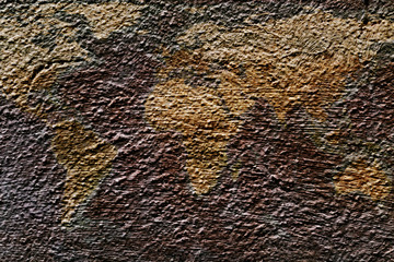 the world on a plastered wall