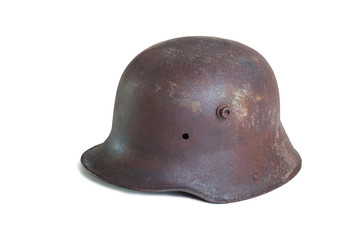 German helmet from ww1, isolated on white with a clipping path.