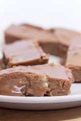 Close macro image of homemade domestic chocolate