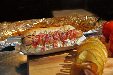 street food hot dog