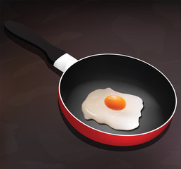 Pan with fried egg for your design