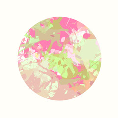 Pastel artistic paint splashes in a circle