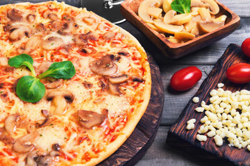 pizza with mushrooms